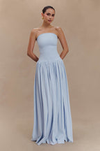 Strapless Shirred Backless Long Dress For Women, Williamsburg, BYMANYC New York. - StepByStep