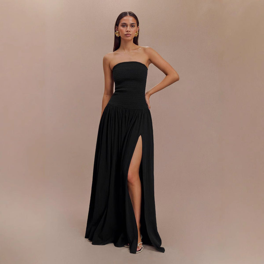 Strapless Shirred Backless Long Dress For Women, Williamsburg, BYMANYC New York. - StepByStep