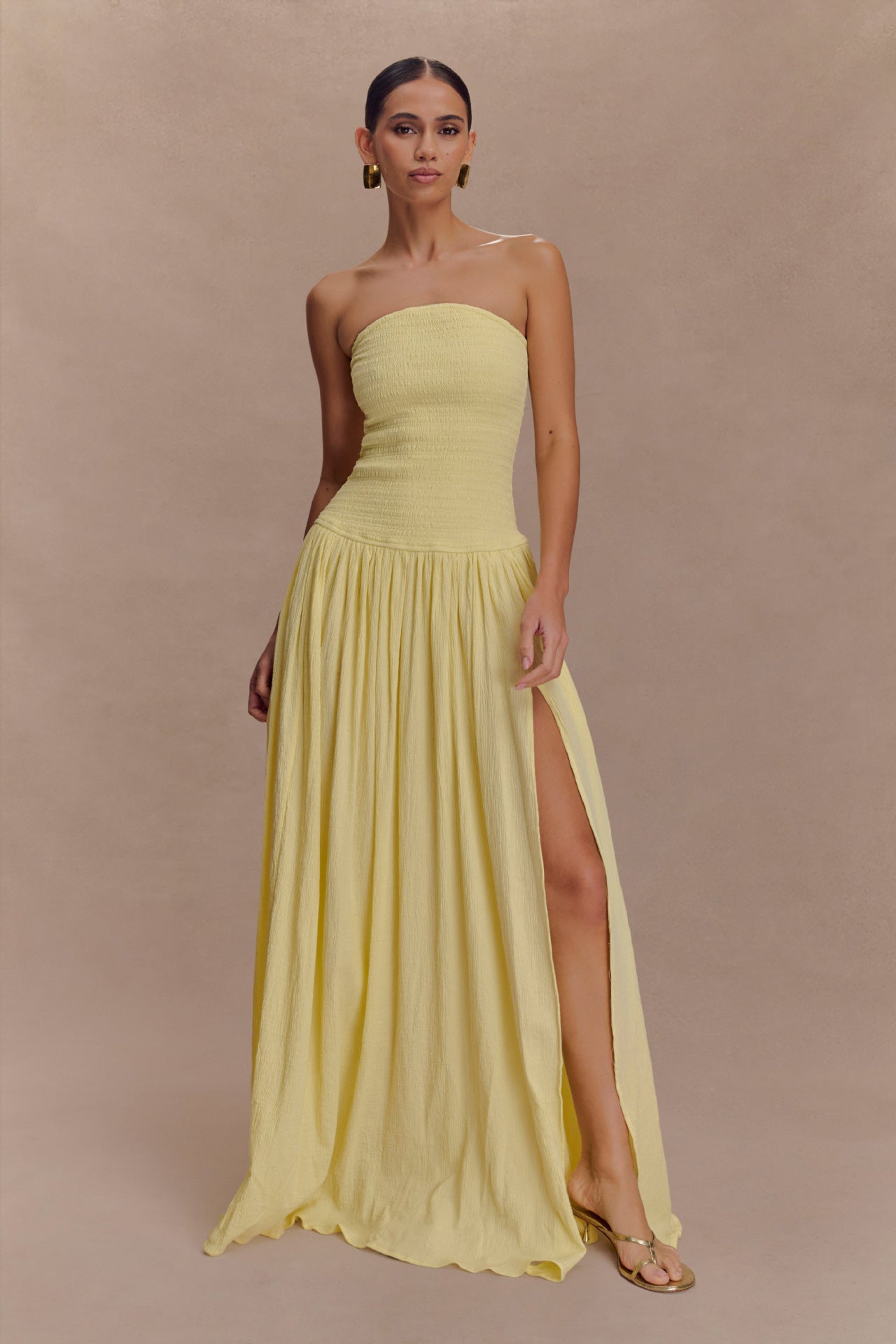Strapless Shirred Backless Long Dress For Women, Williamsburg, BYMANYC New York. - StepByStep