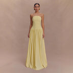 Strapless Shirred Backless Long Dress For Women, Williamsburg, BYMANYC New York. - StepByStep