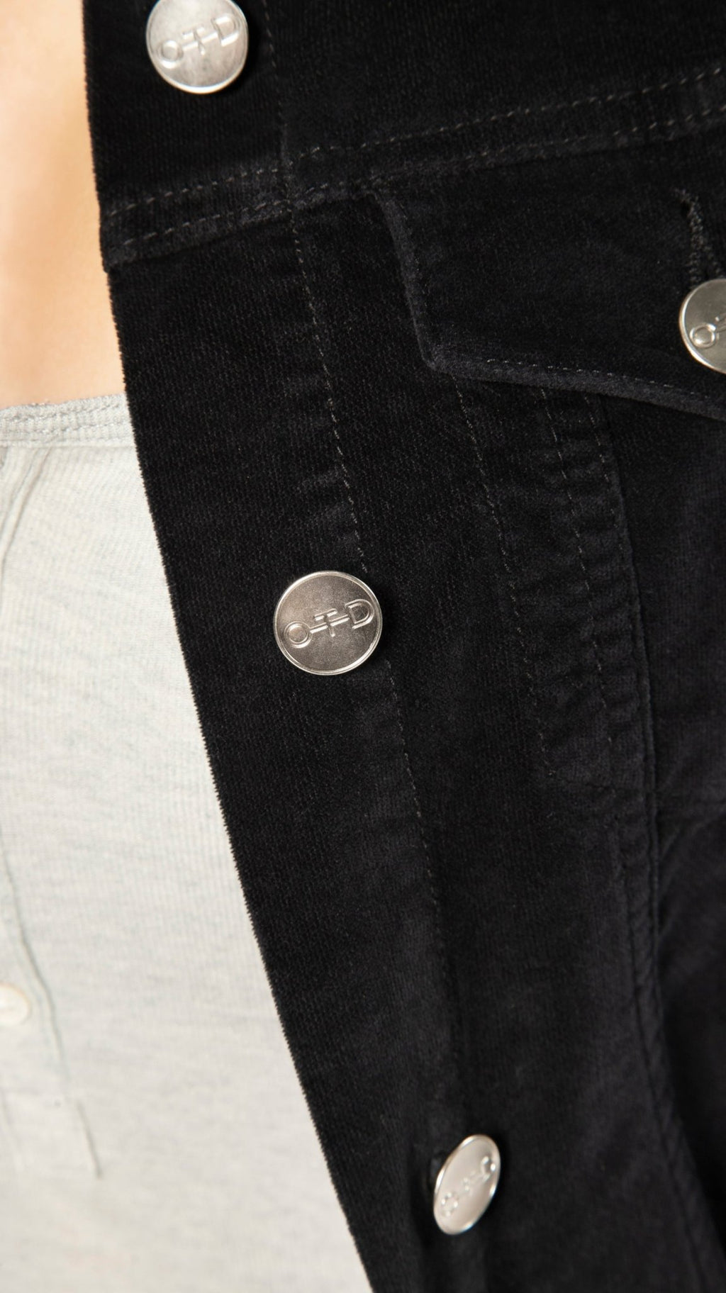 Stretch Velvet Jean Jacket (Black) - StepByStep