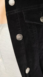 Stretch Velvet Jean Jacket (Black) - StepByStep