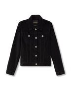 Stretch Velvet Jean Jacket (Black) - StepByStep