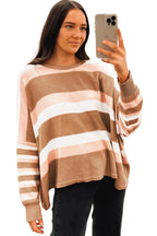 Striped Knit Loose Sweater - StepByStep