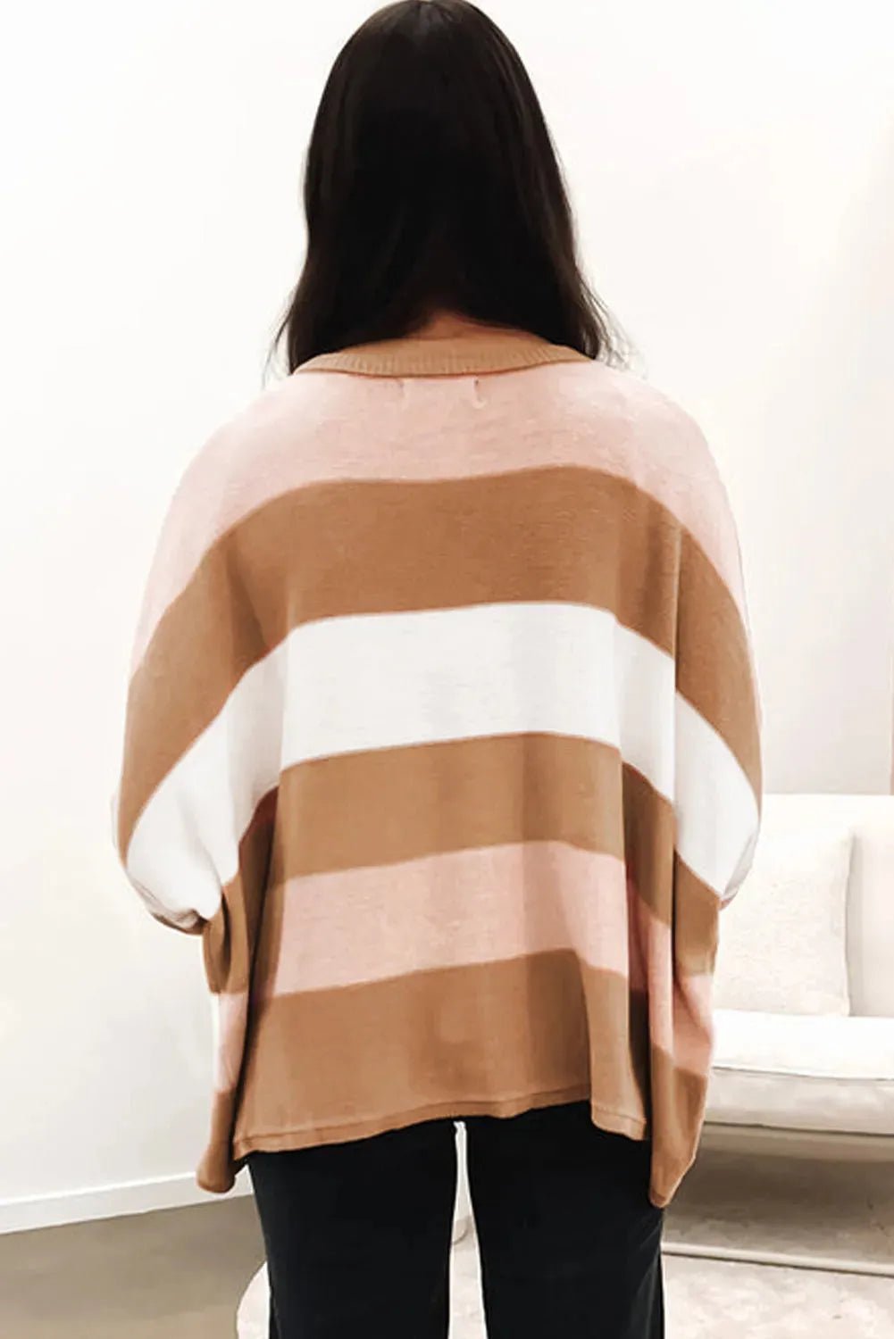 Striped Knit Loose Sweater - StepByStep