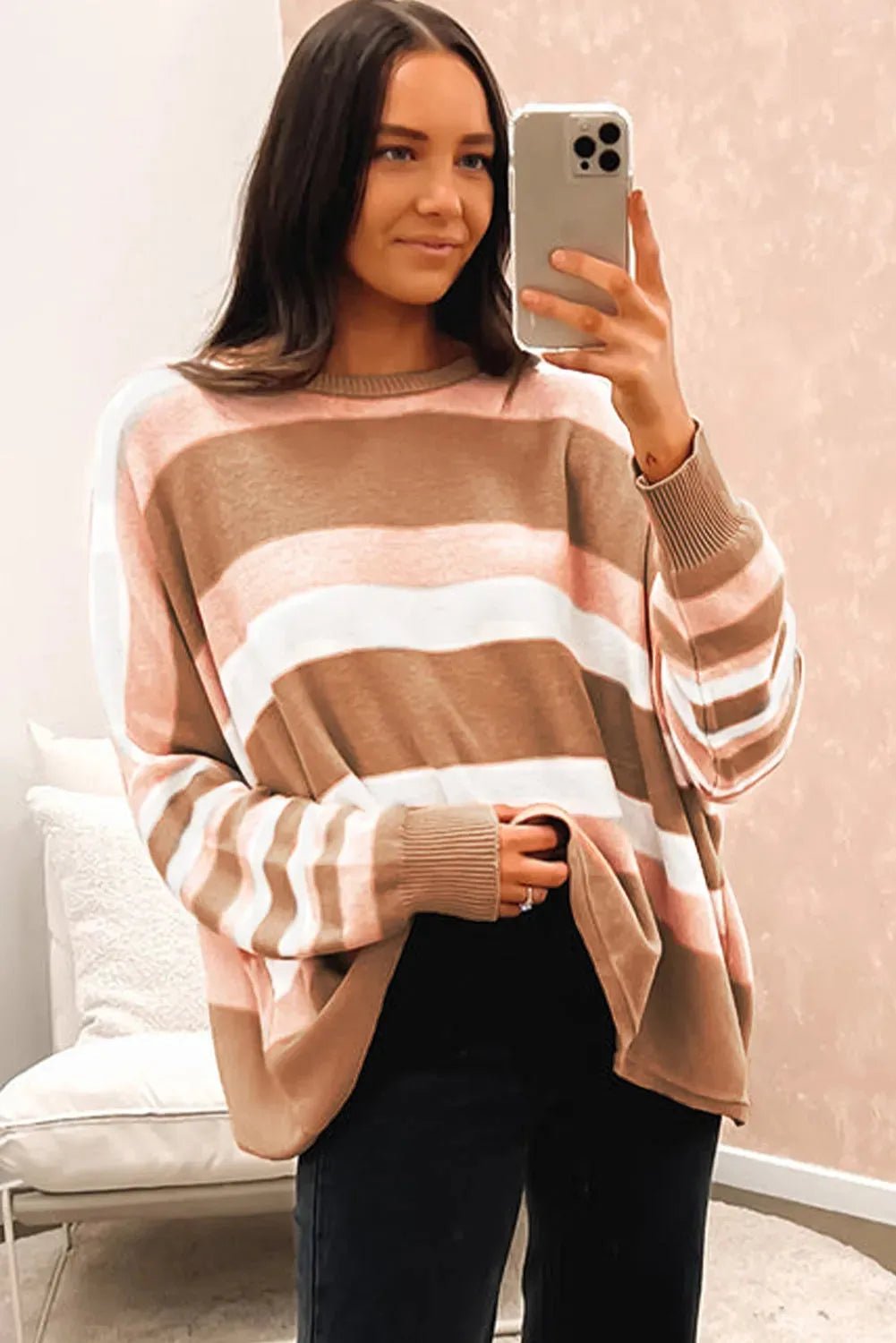 Striped Knit Loose Sweater - StepByStep