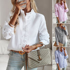 Camicia a righe con ruches - Blusa elegante - StepByStepNow