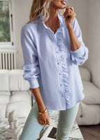 Camicia a righe con ruches - Blusa elegante - StepByStepNow