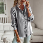 Camicia a righe con ruches - Blusa elegante - StepByStepNow
