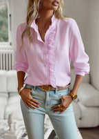 Camicia a righe con ruches - Blusa elegante - StepByStepNow