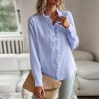 Camicia a righe con ruches - Blusa elegante - StepByStepNow