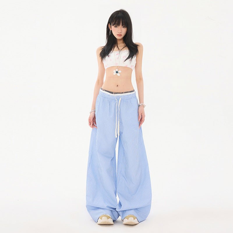 Striped Wide - Leg Pants, Hamptons | Women - BYMANYC ® New York - StepByStep