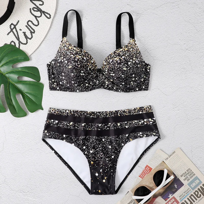 Summer Bikinis Women High Waisted Swimwear With Push Up Female Swimsuit 2026 Swimming Bathing Suit Bikini Set Beach Wear Bather - StepByStepNow