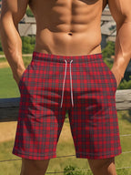 Summer Classic Grid Stripes Pattern Men Beach Shorts Swim Trunks Fashion 3D Printed Sports Casual Shorts Loose Clothes for Man - StepByStepNow