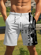 Summer Classic Grid Stripes Pattern Men Beach Shorts Swim Trunks Fashion 3D Printed Sports Casual Shorts Loose Clothes for Man - StepByStepNow