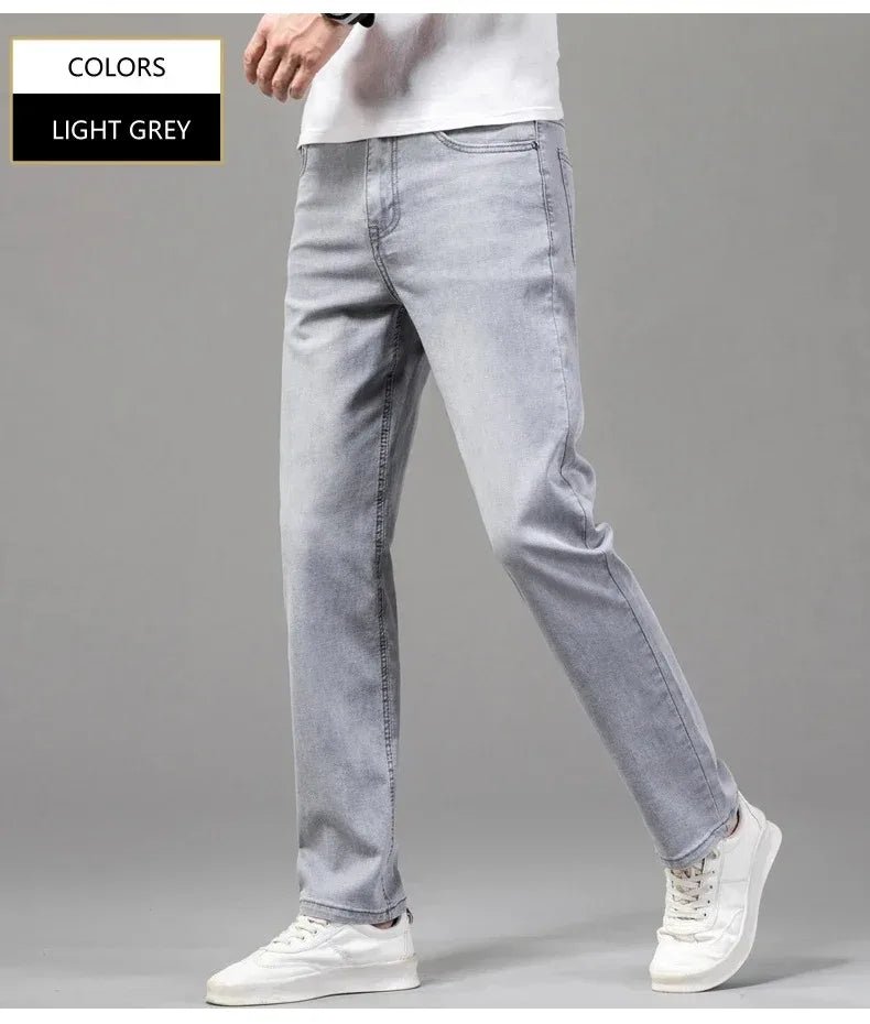 Jeans uomo grigi elasticizzati per estate: perfetti per l'ufficio o il tempo libero - StepByStepNow