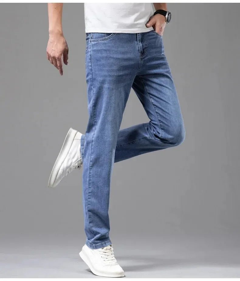 Jeans uomo grigi elasticizzati per estate: perfetti per l'ufficio o il tempo libero - StepByStepNow