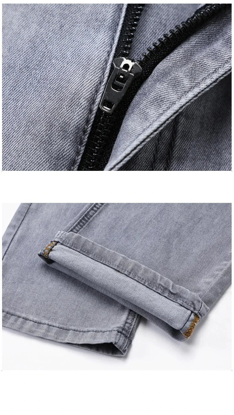 Jeans uomo grigi elasticizzati per estate: perfetti per l'ufficio o il tempo libero - StepByStepNow