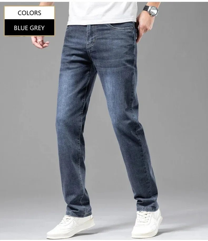 Jeans uomo grigi elasticizzati per estate: perfetti per l'ufficio o il tempo libero - StepByStepNow