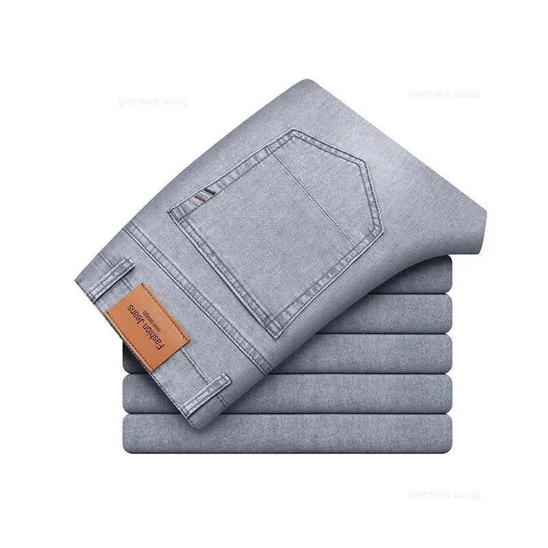 Jeans uomo grigi elasticizzati per estate: perfetti per l'ufficio o il tempo libero - StepByStepNow