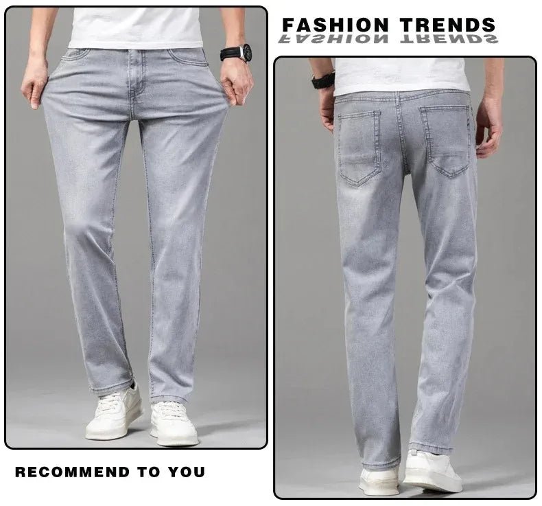 Jeans uomo grigi elasticizzati per estate: perfetti per l'ufficio o il tempo libero - StepByStepNow