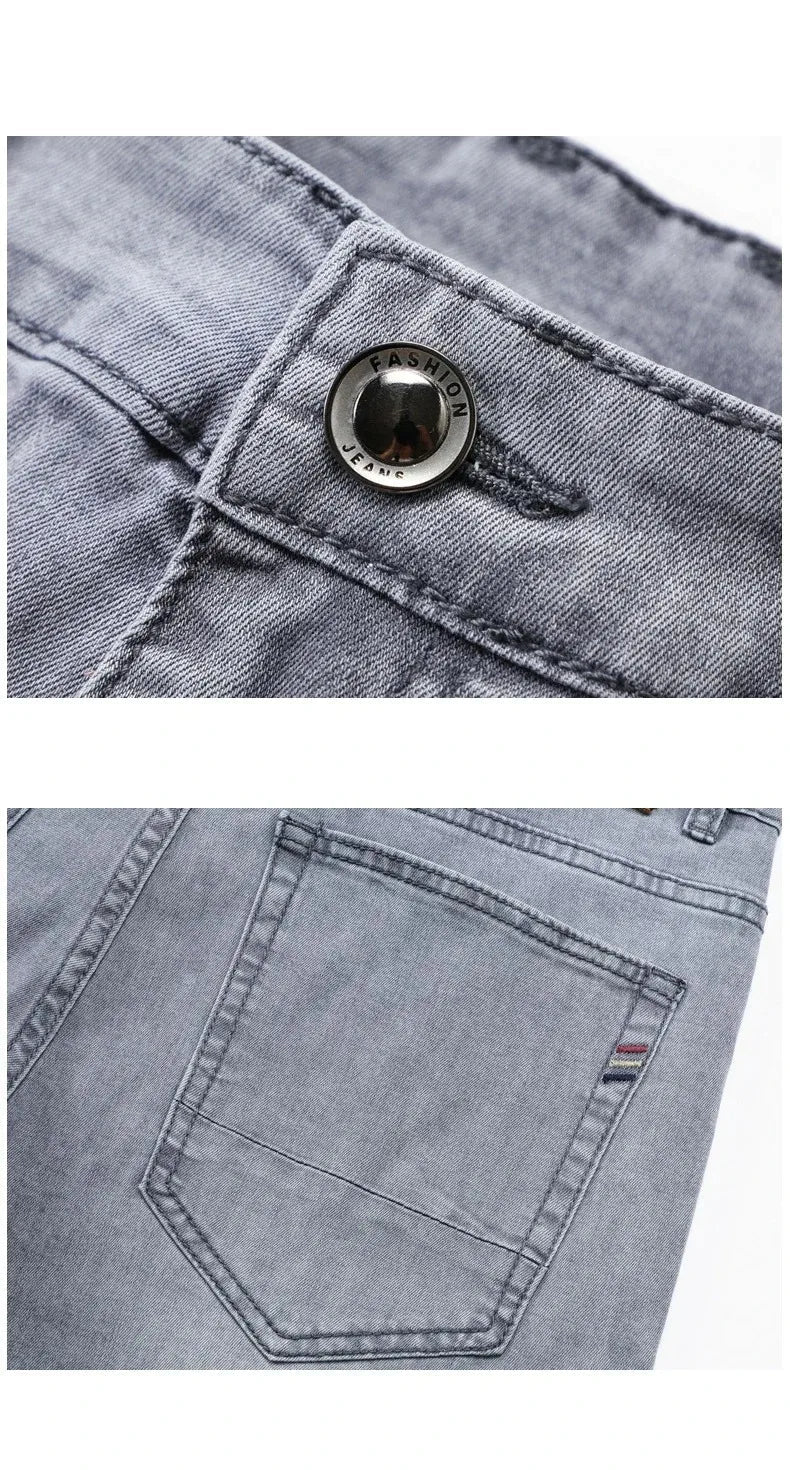 Jeans uomo grigi elasticizzati per estate: perfetti per l'ufficio o il tempo libero - StepByStepNow