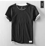 Summer Fashion Men's Japan Style Bamboo Cotton Solid Color Short Sleeve T-Shirt Male Casual Simple Soft Thin White Tee Tshirts - StepByStepNow