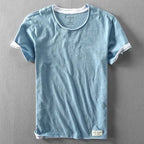 Summer Fashion Men's Japan Style Bamboo Cotton Solid Color Short Sleeve T-Shirt Male Casual Simple Soft Thin White Tee Tshirts - StepByStepNow