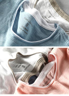 Summer Fashion Men's Japan Style Bamboo Cotton Solid Color Short Sleeve T-Shirt Male Casual Simple Soft Thin White Tee Tshirts - StepByStepNow