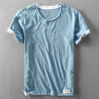 Summer Fashion Men's Japan Style Bamboo Cotton Solid Color Short Sleeve T-Shirt Male Casual Simple Soft Thin White Tee Tshirts - StepByStepNow