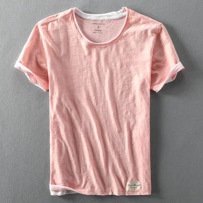 Summer Fashion Men's Japan Style Bamboo Cotton Solid Color Short Sleeve T-Shirt Male Casual Simple Soft Thin White Tee Tshirts - StepByStepNow