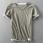 Summer Fashion Men's Japan Style Bamboo Cotton Solid Color Short Sleeve T-Shirt Male Casual Simple Soft Thin White Tee Tshirts - StepByStepNow