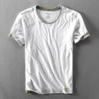 Summer Fashion Men's Japan Style Bamboo Cotton Solid Color Short Sleeve T-Shirt Male Casual Simple Soft Thin White Tee Tshirts - StepByStepNow