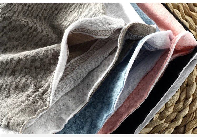 Summer Fashion Men's Japan Style Bamboo Cotton Solid Color Short Sleeve T-Shirt Male Casual Simple Soft Thin White Tee Tshirts - StepByStepNow