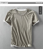 Summer Fashion Men's Japan Style Bamboo Cotton Solid Color Short Sleeve T-Shirt Male Casual Simple Soft Thin White Tee Tshirts - StepByStepNow