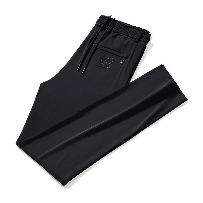Summer Ice Silk Men Breathable Sweatpants Streetwear Fashion Koreon Elastic Waist Thin Quick Dry Sports Joggers Casual Trousers - StepByStepNow