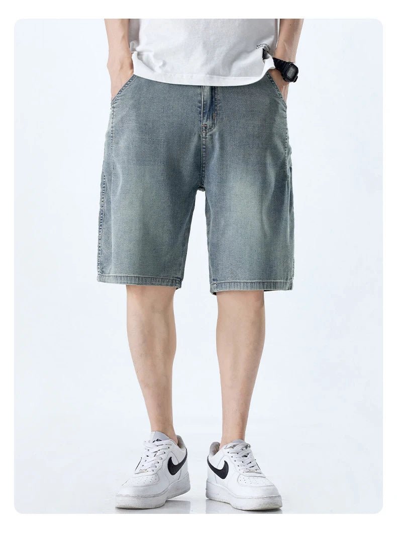 Shorts in tessuto Lyocell estivo da uomo, casuale e comodo con design di strada a cinque tasche - StepByStepNow