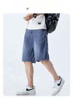 Shorts in tessuto Lyocell estivo da uomo, casuale e comodo con design di strada a cinque tasche - StepByStepNow