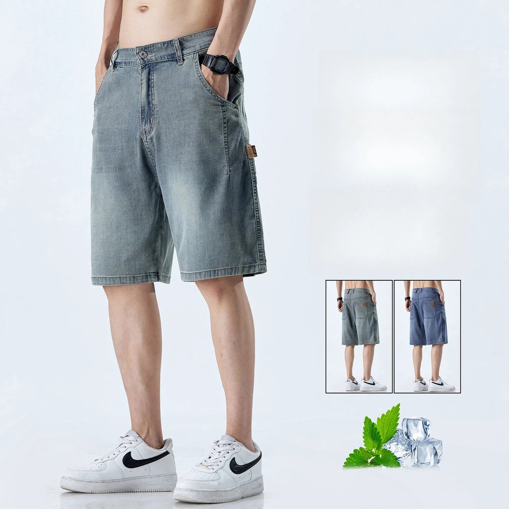 Shorts in tessuto Lyocell estivo da uomo, casuale e comodo con design di strada a cinque tasche - StepByStepNow