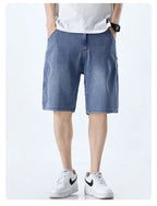 Shorts in tessuto Lyocell estivo da uomo, casuale e comodo con design di strada a cinque tasche - StepByStepNow