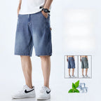 Shorts in tessuto Lyocell estivo da uomo, casuale e comodo con design di strada a cinque tasche - StepByStepNow