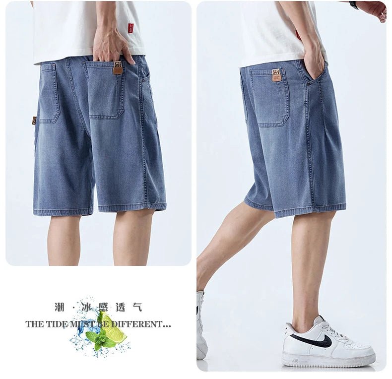 Shorts in tessuto Lyocell estivo da uomo, casuale e comodo con design di strada a cinque tasche - StepByStepNow