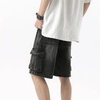 Summer Men's Denim Shorts Retro Fashion Elastic Waist Loose Straight Leg Large Pocket Shorts Brand Men's Clothing Casual Pants - StepByStepNow
