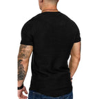 Summer Mens Lightweight T-shirt Short Sleeve Jogging Basic Solid Collar Crew Neck Tshirts Sport Tops - StepByStepNow