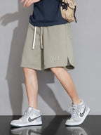 Summer Men's Sport Shorts Knee - Length Straight Loose Short Pants Streetwear Drawstring Knitted Sweat Casual Shorts Big Size 8XL - StepByStepNow