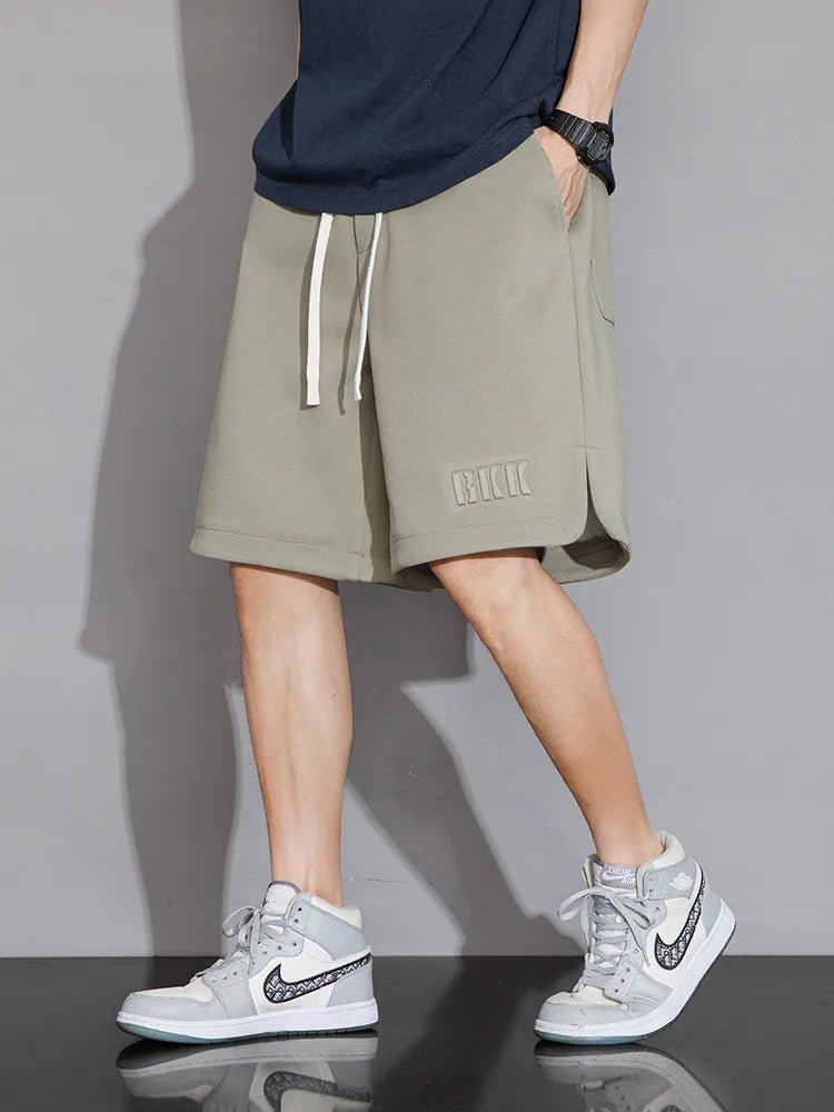Summer Men's Sport Shorts Knee - Length Straight Loose Short Pants Streetwear Drawstring Knitted Sweat Casual Shorts Big Size 8XL - StepByStepNow