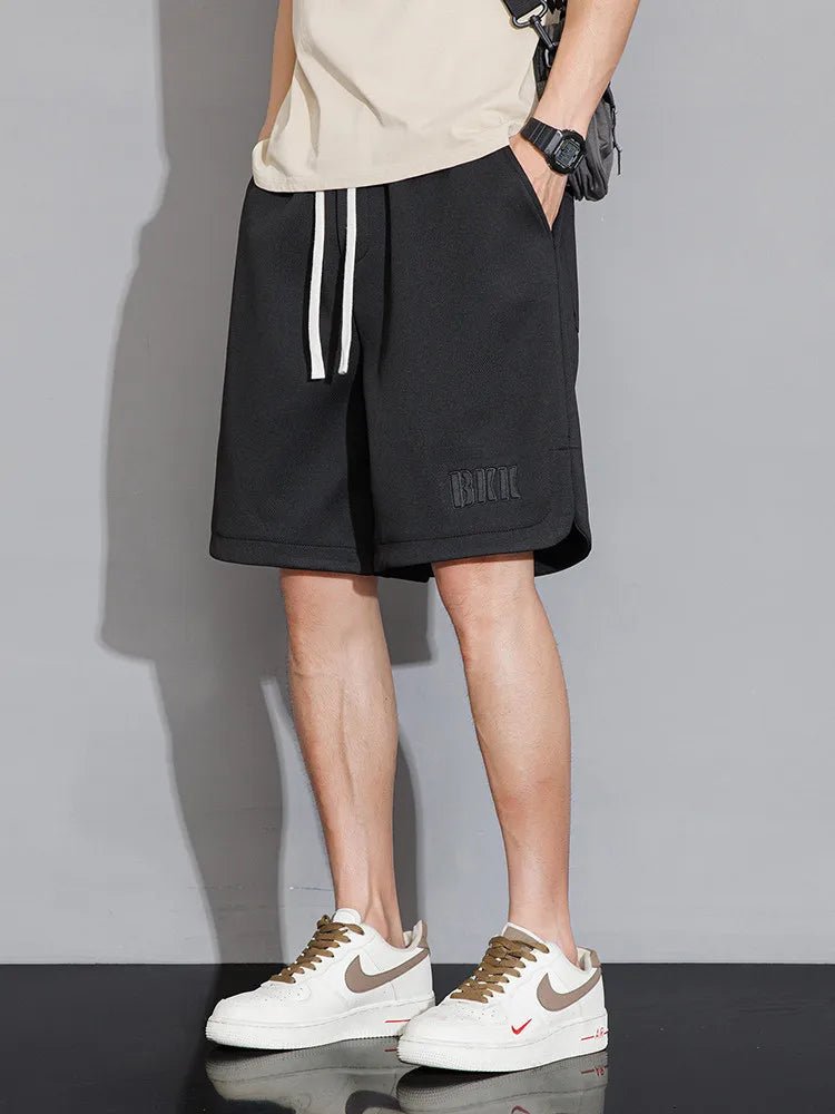 Summer Men's Sport Shorts Knee - Length Straight Loose Short Pants Streetwear Drawstring Knitted Sweat Casual Shorts Big Size 8XL - StepByStepNow