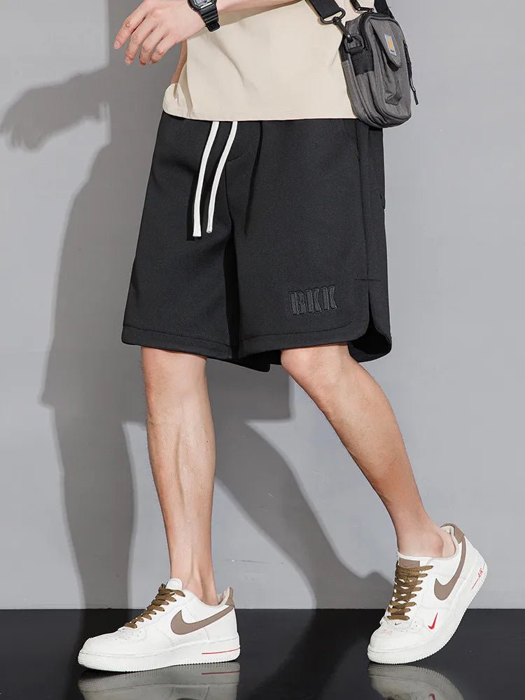 Summer Men's Sport Shorts Knee - Length Straight Loose Short Pants Streetwear Drawstring Knitted Sweat Casual Shorts Big Size 8XL - StepByStepNow
