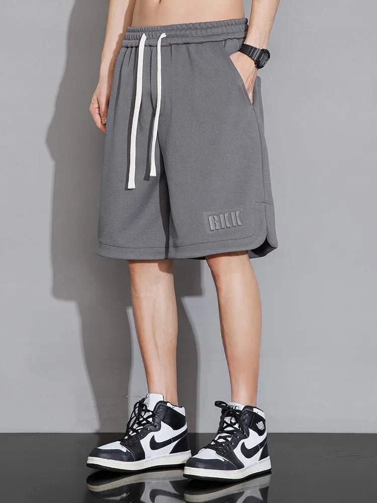 Summer Men's Sport Shorts Knee - Length Straight Loose Short Pants Streetwear Drawstring Knitted Sweat Casual Shorts Big Size 8XL - StepByStepNow