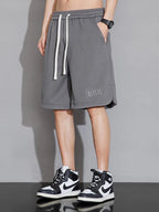 Summer Men's Sport Shorts Knee - Length Straight Loose Short Pants Streetwear Drawstring Knitted Sweat Casual Shorts Big Size 8XL - StepByStepNow